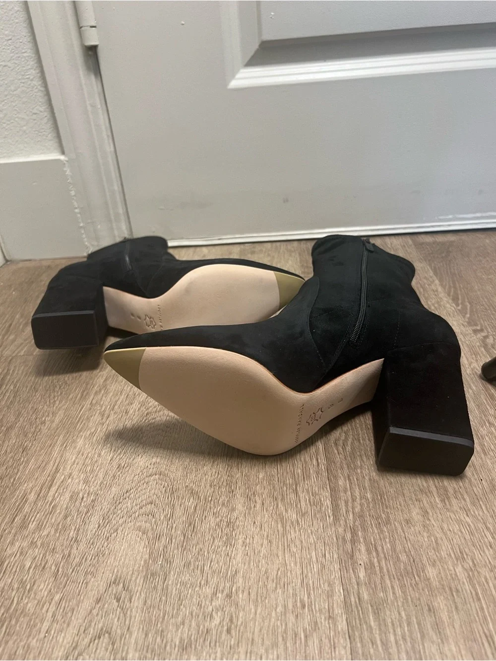 Loeffler Randall Isla Black Suede Pointed Toe Ankle Boots Size 9 NIB